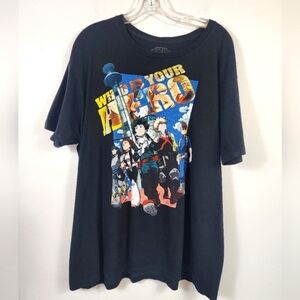 My Hero Academica Crewneck Graphic T-Shirt Anime, sz XL